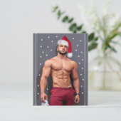 De heerlijkste jager op de kerstkerstman briefkaart (Staand voorkant)