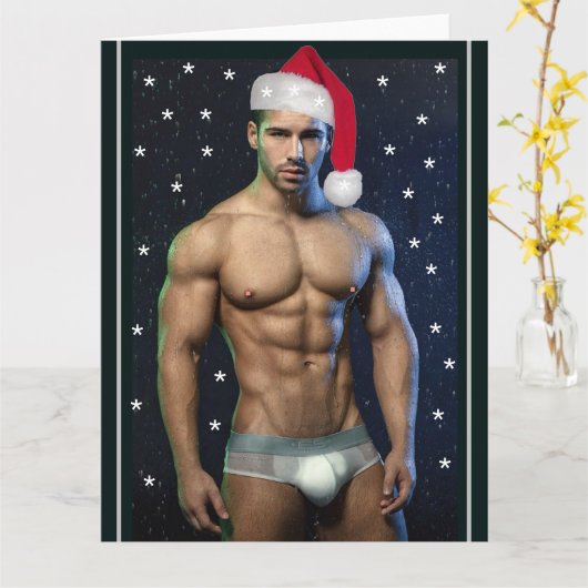 De heerlijkste jager op de kerstkerstman kaart (Gele Bloem)