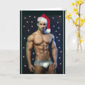 De heerlijkste jager op de kerstkerstman kaart (Gele Bloem)