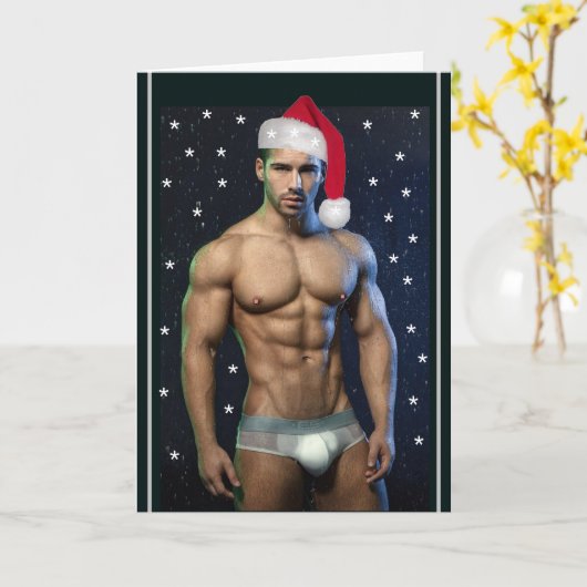 De heerlijkste jager op de kerstkerstman kaart (Gele Bloem)