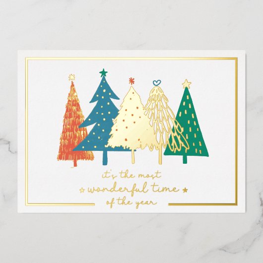 De heerlijkste kerstboom Gold Folie Feestdagenkaart (Voorkant)