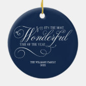 De heerlijkste tijd van de feestdag van het jaar keramisch ornament (Achterkant)