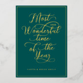 De heerlijkste tijd van het Jaar Bedrijfs Logo Folie Feestdagenkaart (Voorkant)
