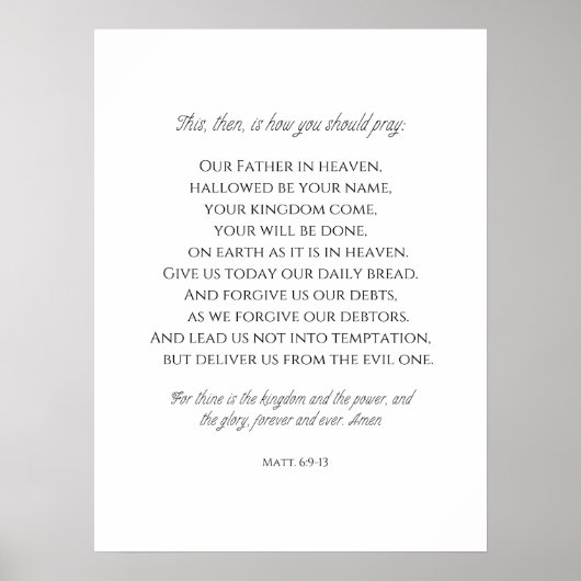 De Heer's gebed. Poster (Voorkant)