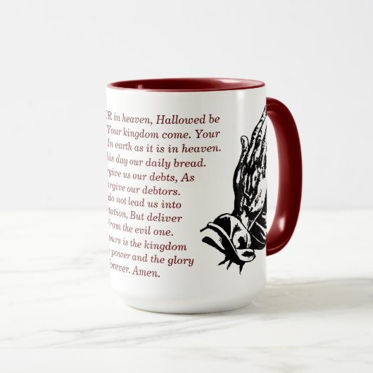 De Heer's Prayer Matt 9:6-13 Faith Coffee Mok (Voorkant rechts)