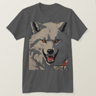 De heerser   Agressieve Wolf T-shirt Design voor H
