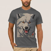 De heerser | Agressieve Wolf T-shirt Design voor H (Voorkant)