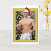 De heerste jachthaven op de planeet! Kerstkerstman Kaart (Gele Bloem)