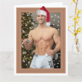 De heerste jachthaven op de planeet! Kerstkerstman Kaart (Gele Bloem)