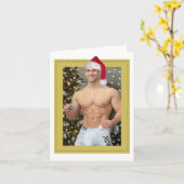 De heerste jachthaven op de planeet! Kerstkerstman Kaart (Gele Bloem)