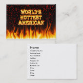 De Heetste Amerikaanse brand van de wereld en Visitekaartje (Voorkant / Achterkant)