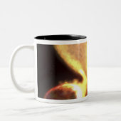 De heetste planeet op de Melkweg Tweekleurige Koffiemok (Links)