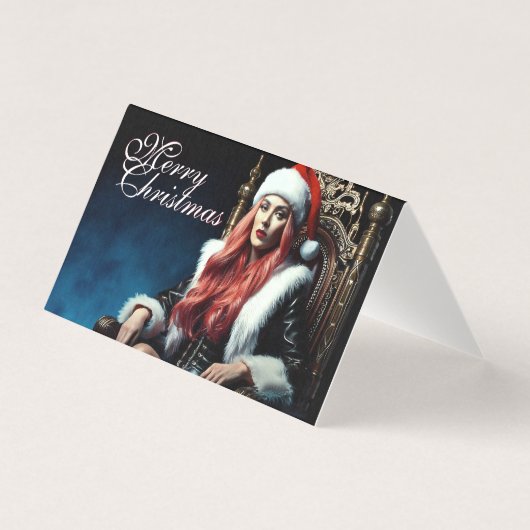 De heetste zus van Sinterklaas - Prettig Kerstfees Kaart (Voorkant)