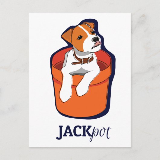 De Hefboom Russell Terrier Card van de "pot" Briefkaart (Voorkant)