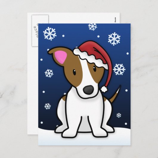 De Hefboom Russell Terrier Christmas Postcard van Feestdagenkaart (Voorkant / Achterkant)