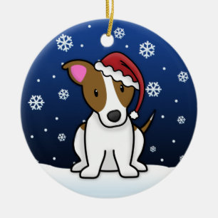 De Hefboom Russell Terrier Christmas van de Keramisch Ornament
