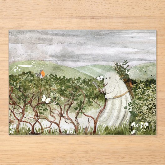 De heggenlegger geest acryl uitnodigingen (Voorkant)