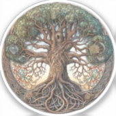 De heidense boom van het leven sticker (Voorkant)