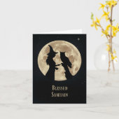 De heidense Keltische Heks en Uil Samhain van Kaart (Gele Bloem)