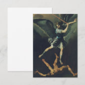 De heilige aartsengel Michaël overwint de duivel Bedankkaart (Voorkant / Achterkant)