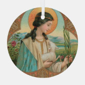 De heilige Agnes van Rome (BK 006) Glas Ornament (Achterkant)
