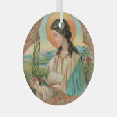 De heilige Agnes van Rome (BK 006) Glas Ornament (Voorkant Rechts)