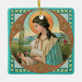 De heilige Agnes van Rome (BK 006) Keramisch Ornament