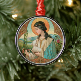 De heilige Agnes van Rome (BK 006) Metalen Ornament