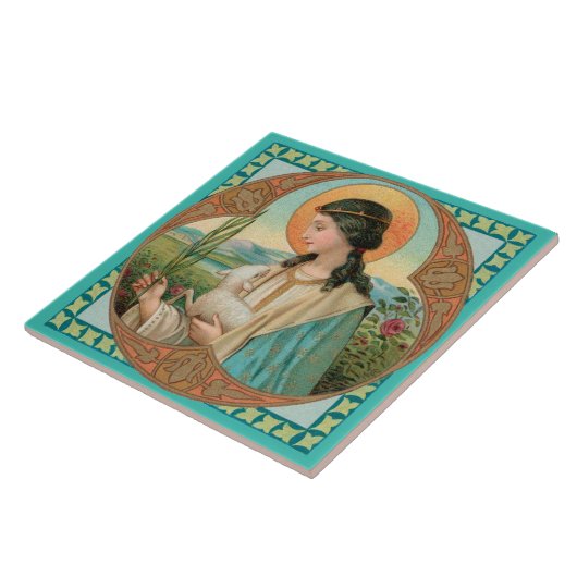 De heilige Agnes van Rome (BK 006) Tegeltje (Zijkant)