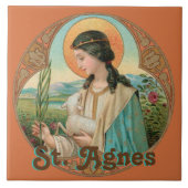 De heilige Agnes van Rome (BK 006) Tegeltje (Voorkant)