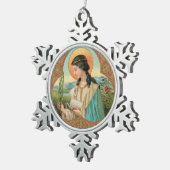 De heilige Agnes van Rome (BK 006) Tin Sneeuwvlok Ornament (Rechts)