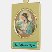 De heilige Agnes van Rome (BK 006) Verguld Banner Ornament (Links)