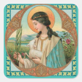 De heilige Agnes van Rome (BK 006) Vierkante Sticker (Voorkant)