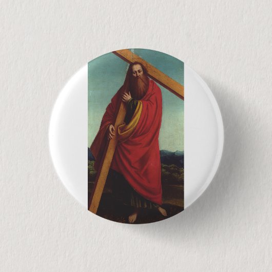 De Heilige Andreas de Apostel Eerstgeroepene Disci Ronde Button 3,2 Cm (Voorkant)