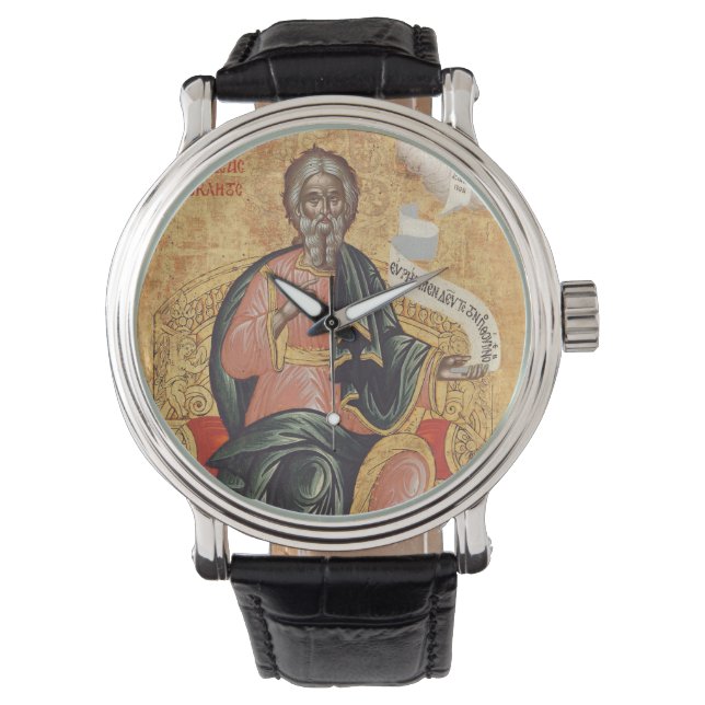 De heilige Andreas, het orthodoxe icoon van de apo Horloge (Voorkant)