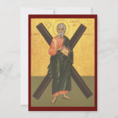 De heilige Andreas, icoon van de apostel, gebedska Feestdagenkaart (Voorkant)