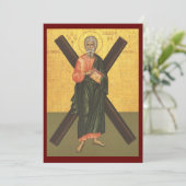 De heilige Andreas, icoon van de apostel, gebedska Feestdagenkaart (Staand voorkant)