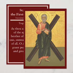 De heilige Andreas, icoon van de apostel, gebedska Feestdagenkaart