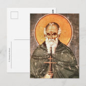 De heilige Athanasius, een orthodox icoon van de A Briefkaart (Voorkant / Achterkant)