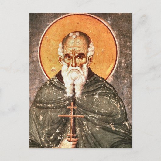 De heilige Athanasius, een orthodox icoon van de A Briefkaart (Voorkant)