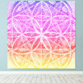 De heilige blauwdrukken | Miami Sunset, Seed of Li Canvas Afdruk (Insitu (Houten vloer))