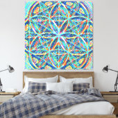 De heilige blauwdrukken | Tegel mozaïek, zaaigoed Canvas Afdruk (Insitu (Slaapkamer))