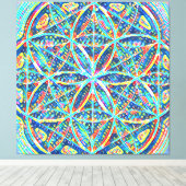 De heilige blauwdrukken | Tegel mozaïek, zaaigoed Canvas Afdruk (Insitu (Houten vloer))