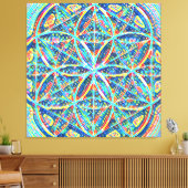 De heilige blauwdrukken | Tegel mozaïek, zaaigoed Canvas Afdruk (Insitu (Woonkamer))