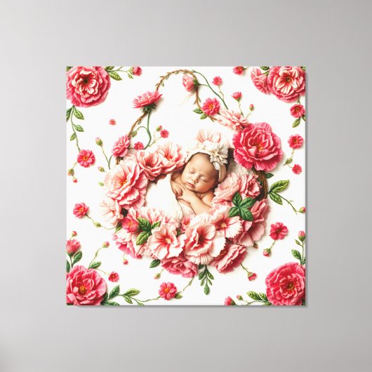 De heilige bloei van januari - Baby Girl Portrait Canvas Afdruk (Voorkant)