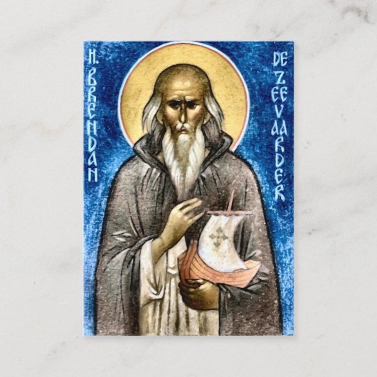 De heilige Brendan, de Orthodoxe Kaart van het Geb Plaatskaartje (Voorkant)