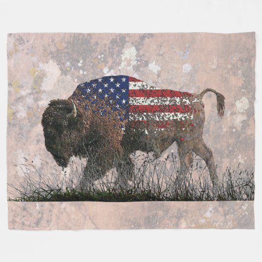 De heilige buffelbak fleece deken (Voorkant (Horizontaal))