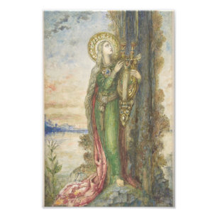 De heilige Cecilia van Gustav Moreau Foto Afdruk