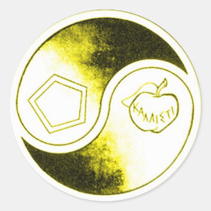 de heilige chaostickers ronde sticker