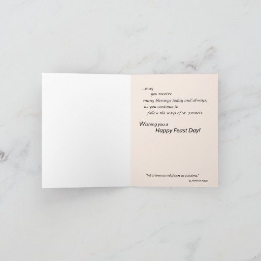 De heilige Dag van het Feest van St. Francis met Kaart (Binnen)
